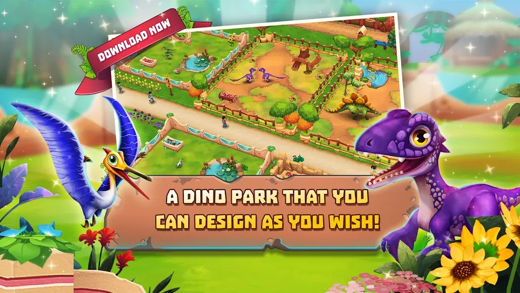 Dinosaur Park – Primeval Zoo на Андроид — Бесконечные деньги и алмазы — скриншот 1