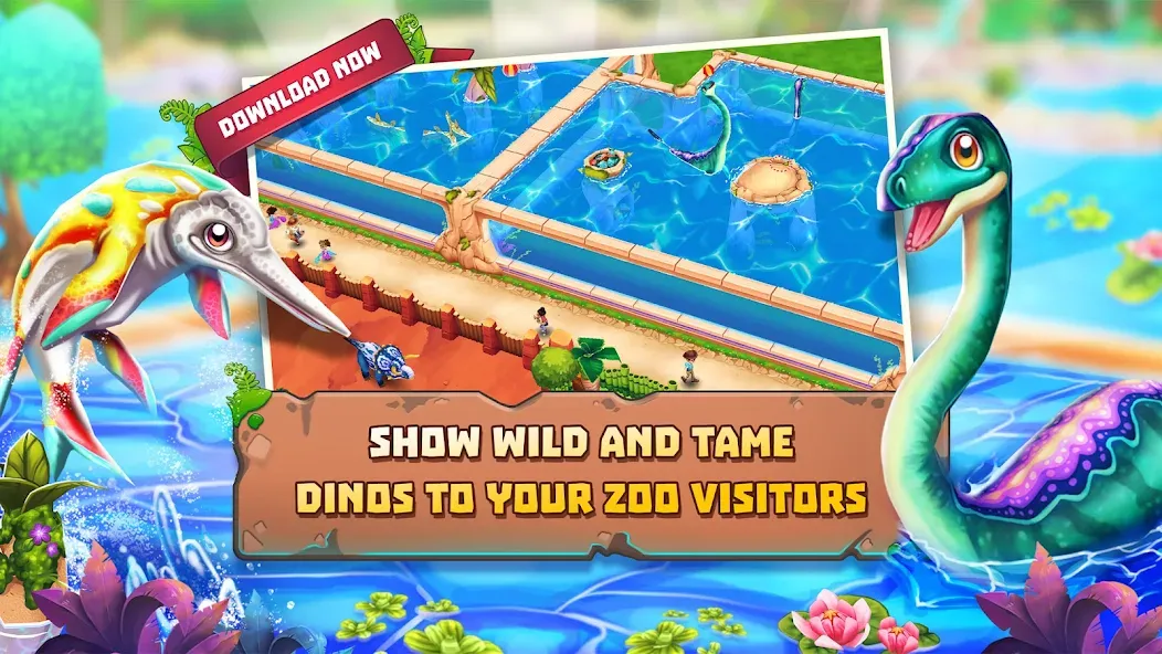 Dinosaur Park – Primeval Zoo на Андроид — Бесконечные деньги и алмазы — скриншот 2