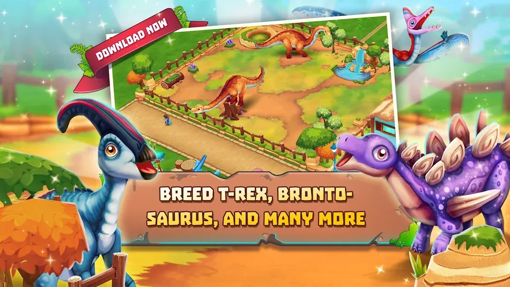 Dinosaur Park – Primeval Zoo на Андроид — Бесконечные деньги и алмазы — скриншот 3