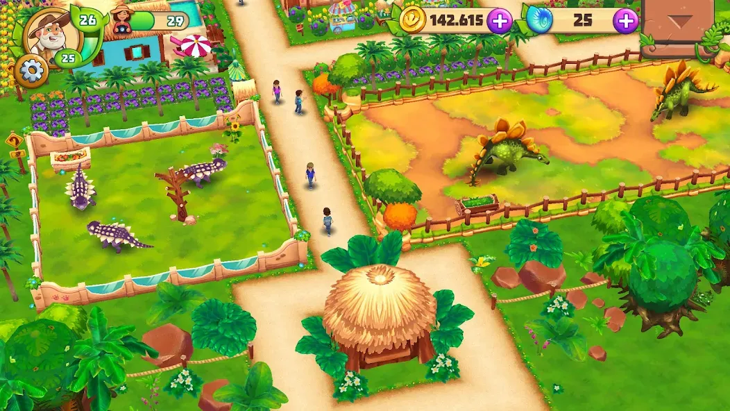 Dinosaur Park – Primeval Zoo на Андроид — Бесконечные деньги и алмазы — скриншот 5