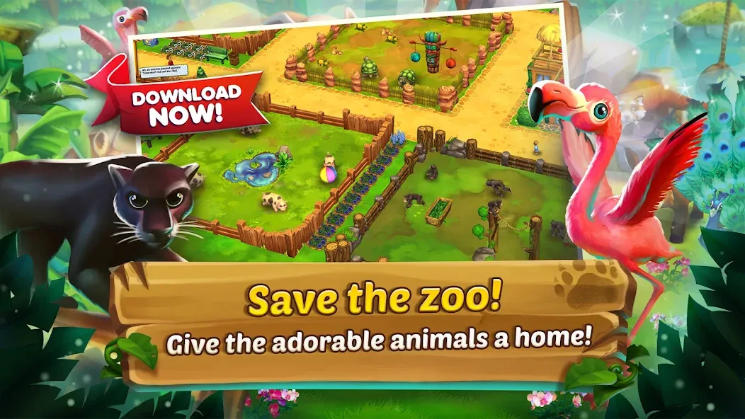 Скачать Zoo 2: Animal Park (Мод: Много денег и алмазов) на Андроид — скриншот 1