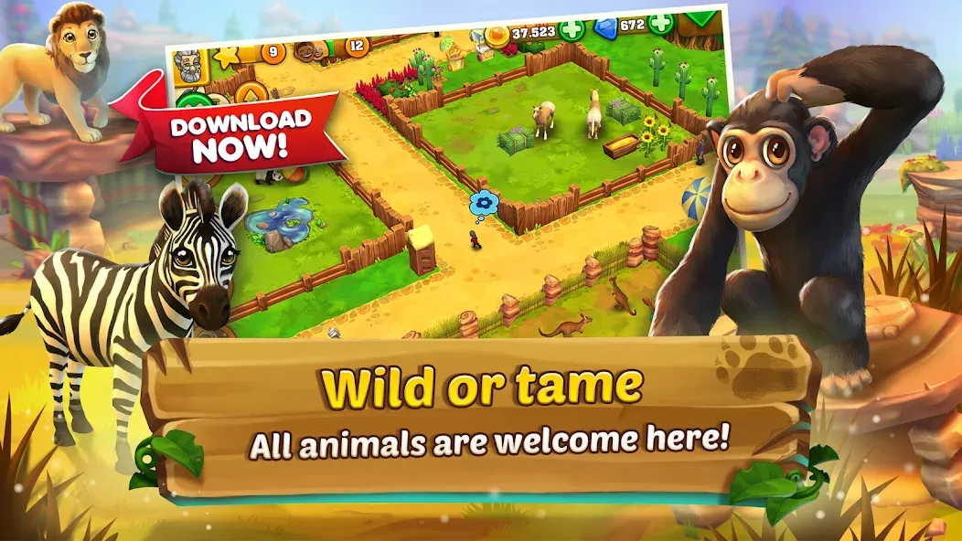 Скачать Zoo 2: Animal Park (Мод: Много денег и алмазов) на Андроид — скриншот 3