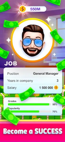 Story Life Simulator: Idle Sim — Мод: Много денег и энергии — скриншот 3