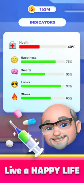 Story Life Simulator: Idle Sim — Мод: Много денег и энергии — скриншот 4