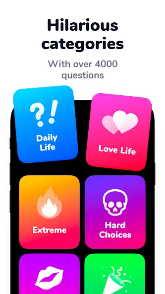 Dilemmaly - Would you rather? Mod APK Все вопросы разблокированы — Скачать на Андроид — скриншот 2 Dilemmaly - Would you rather? Mod APK Все вопросы разблокированы — Скачать на Андроид — скриншот 2