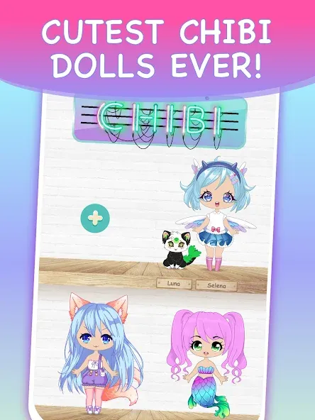 Скачать Chibi Dress Up Games for Girls — Модификация Все наряды открыты и без рекламы — скриншот 1