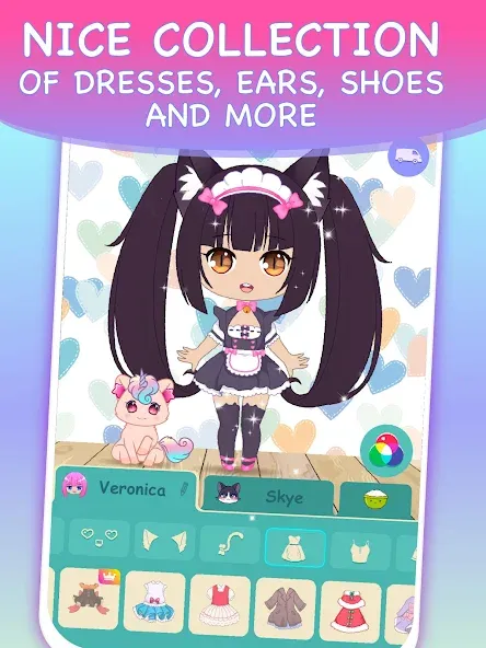 Скачать Chibi Dress Up Games for Girls — Модификация Все наряды открыты и без рекламы — скриншот 3