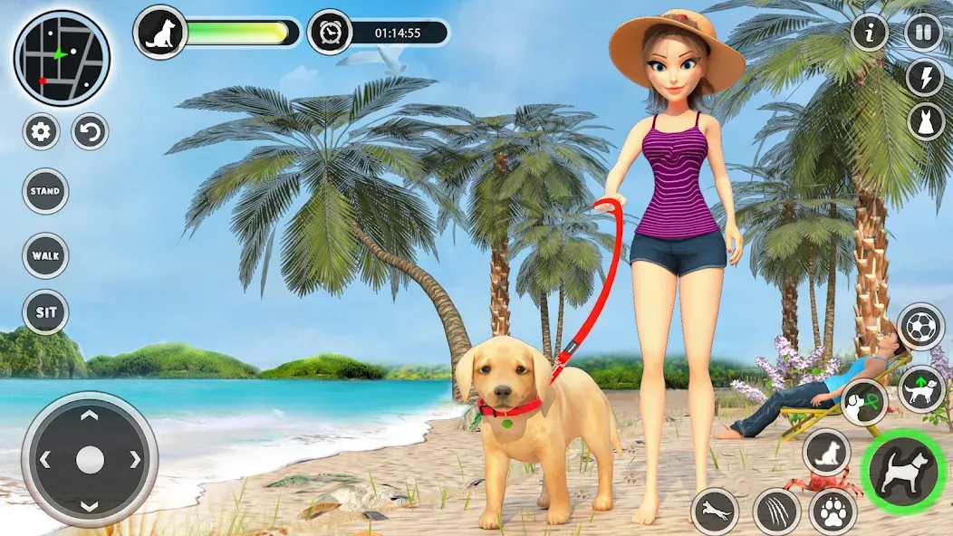 Взломанная Dog Simulator Pet Dog Games 3D на Андроид — Много денег — скриншот 1