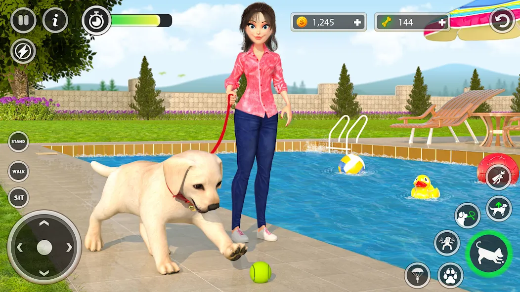Взломанная Dog Simulator Pet Dog Games 3D на Андроид — Много денег — скриншот 2