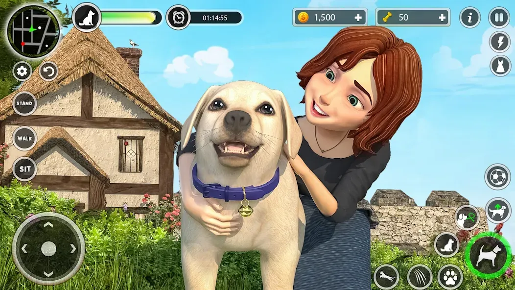 Взломанная Dog Simulator Pet Dog Games 3D на Андроид — Много денег — скриншот 3