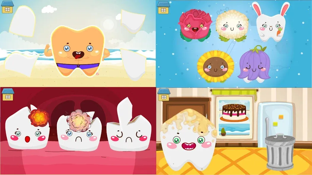 Скачать Funny Teeth kids dentist care MOD APK — Все открыто и без рекламы — скриншот 1