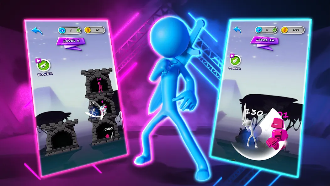 Stickman Tower Defense на Андроид — Много денег — скриншот 1