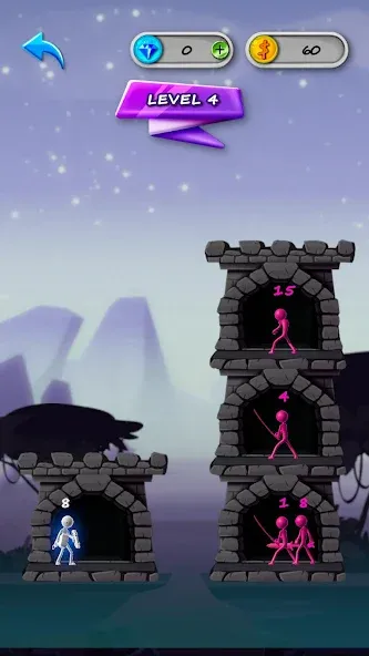Stickman Tower Defense на Андроид — Много денег — скриншот 3