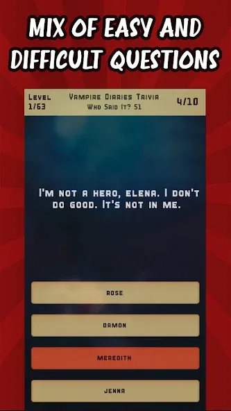 Vampire Diaries Quiz Trivia — Все уровни открыты и нет рекламы — скриншот 4