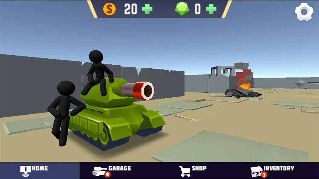 Скачать Stickman Tank Battle на Android — Много денег — скриншот 1 Скачать Stickman Tank Battle на Android — Много денег — скриншот 1