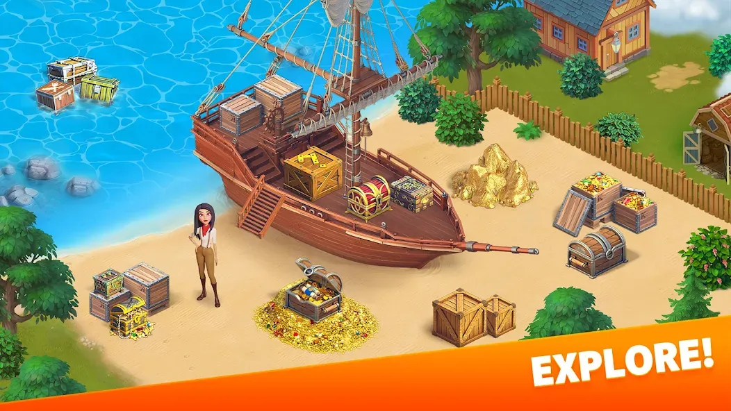 Klondike Adventures: Farm Game MOD APK — Много денег и энергии — скриншот 5