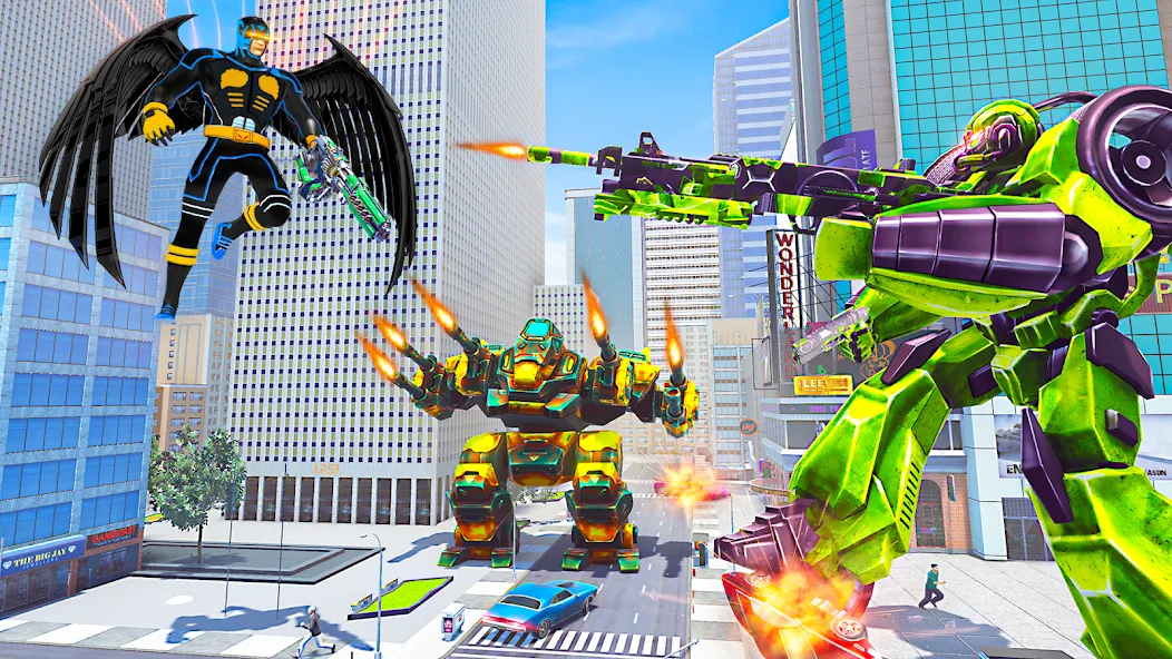 Скачать Flying Bat Robot Car Transform MOD APK — Много денег — скриншот 5
