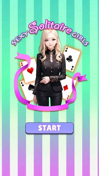 Sexy solitaire girls: ani card MOD — Все карты открыты на Андроид — скриншот 1