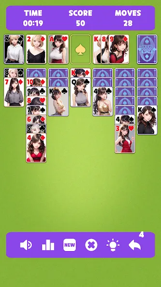 Sexy solitaire girls: ani card MOD — Все карты открыты на Андроид — скриншот 5