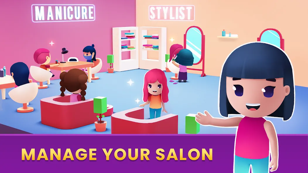 Скачать Idle Beauty Salon Tycoon с модом — Много денег — скриншот 1