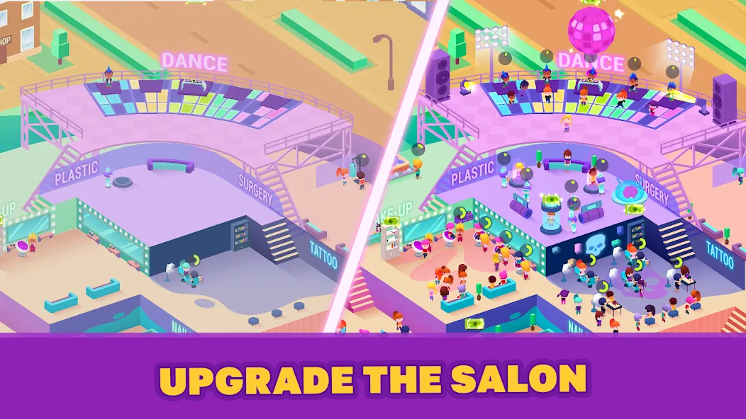 Скачать Idle Beauty Salon Tycoon с модом — Много денег — скриншот 4