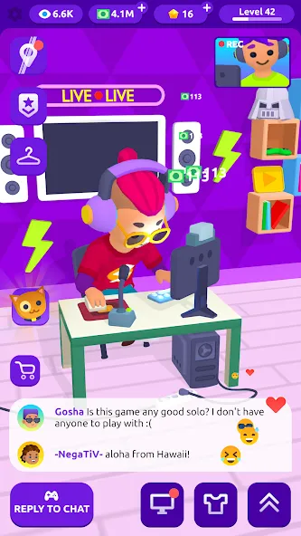 Idle Streamer - Tuber game (Мод Много денег) — скриншот 5
