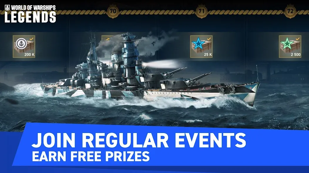 World of Warships Legends PvP — Взломанная версия (Бесконечные деньги и золото) — скриншот 3