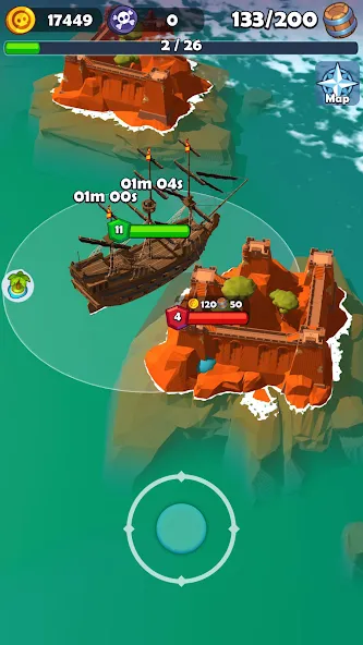 Скачать взломанную Pirate Raid - Caribbean Battle — Много денег — скриншот 4