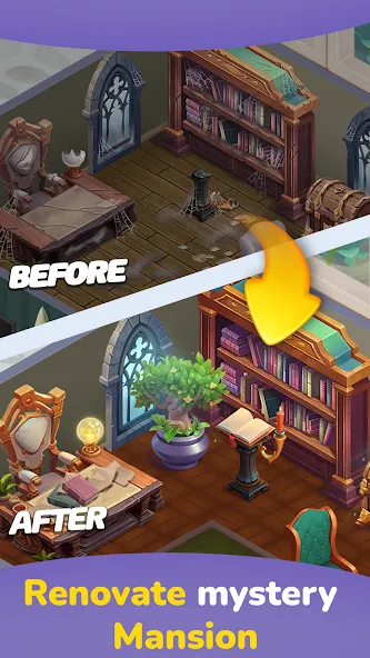 Weekday Merge: Mansion Mystery на Андроид — Много денег и бесконечная энергия — скриншот 3 Weekday Merge: Mansion Mystery на Андроид — Много денег и бесконечная энергия — скриншот 3