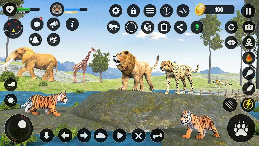 Tiger Simulator Animal Games — Взломанная версия (Много денег) — скриншот 1