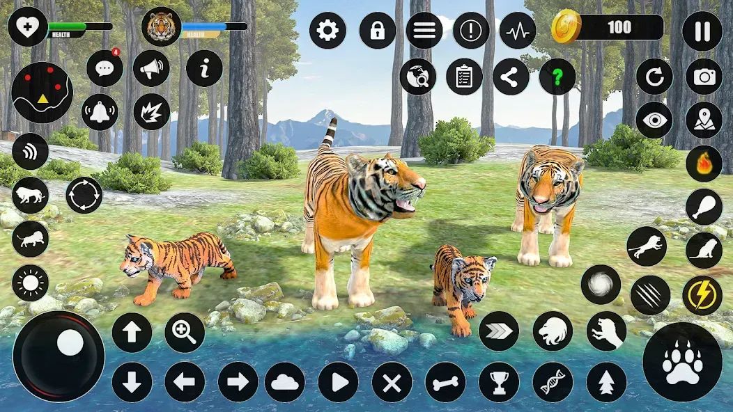 Tiger Simulator Animal Games — Взломанная версия (Много денег) — скриншот 2