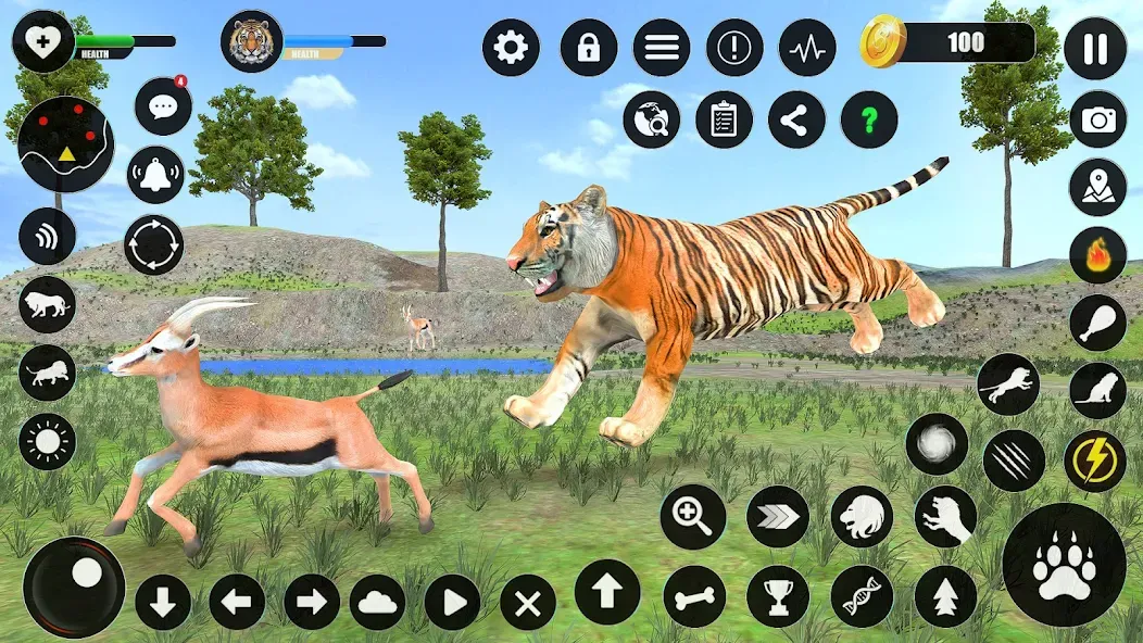 Tiger Simulator Animal Games — Взломанная версия (Много денег) — скриншот 3