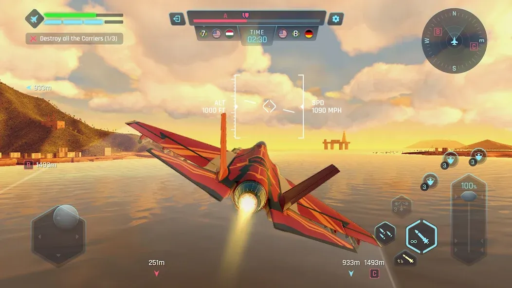 Взлом Sky Warriors: Airplane Games — Много денег — скриншот 2