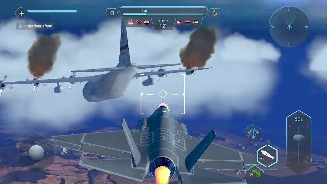 Взлом Sky Warriors: Airplane Games — Много денег — скриншот 4