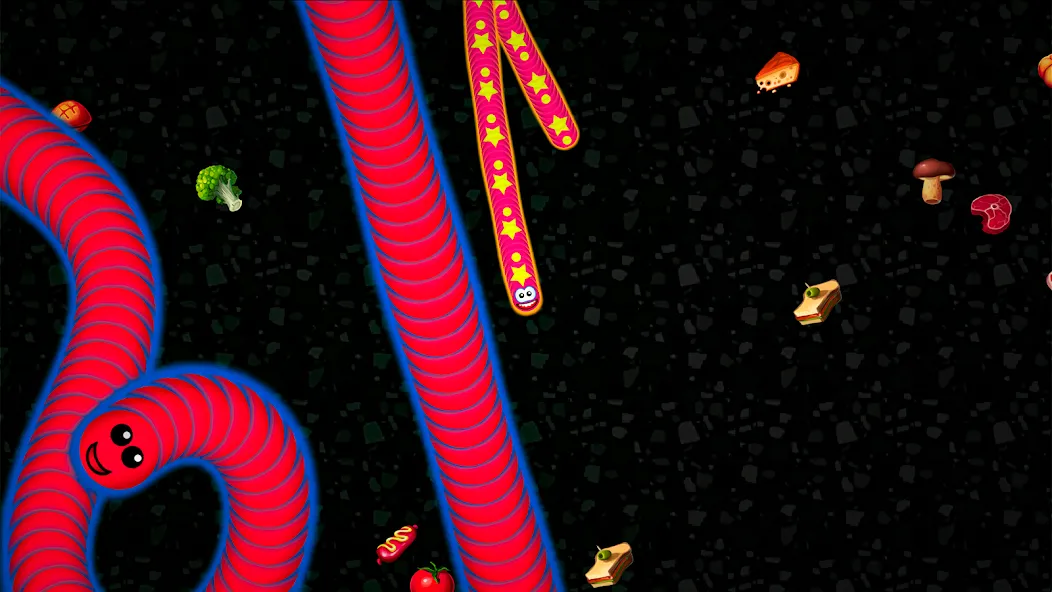 Worms Zone .io - Hungry Snake — Взломанная версия (Много денег и бесконечные монеты) — скриншот 3