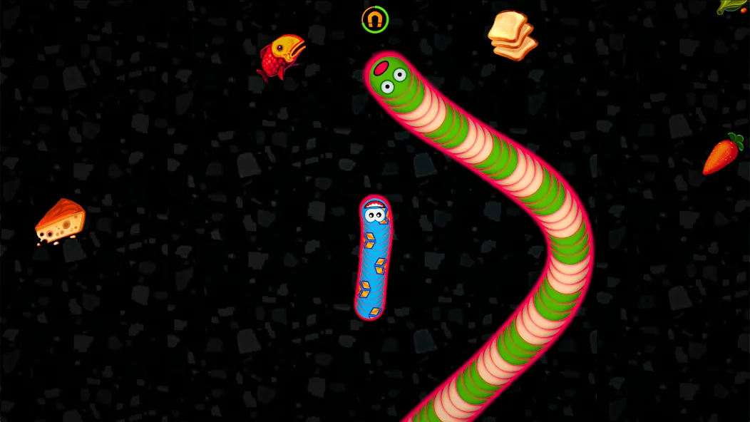 Worms Zone .io - Hungry Snake — Взломанная версия (Много денег и бесконечные монеты) — скриншот 5