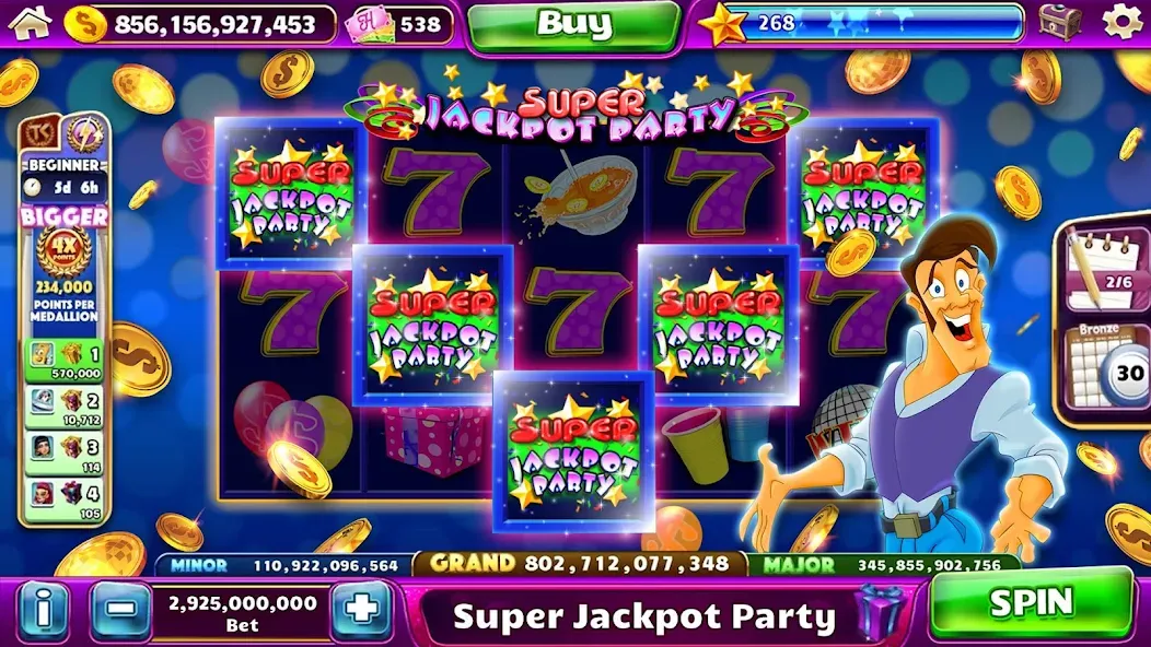 Скачать Jackpot Party Casino Slots — Модификация Много монет и денег — скриншот 4