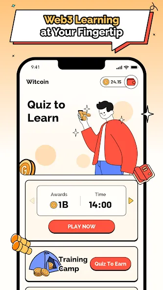 Скачать Witcoin: Web3 Play to Learn (Мод: Много денег) на Андроид — скриншот 1
