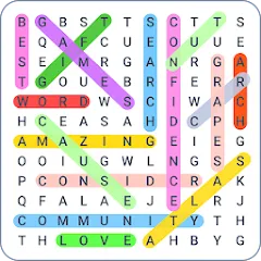 Word Search Colorful MOD APK на Android — Все слова открыты