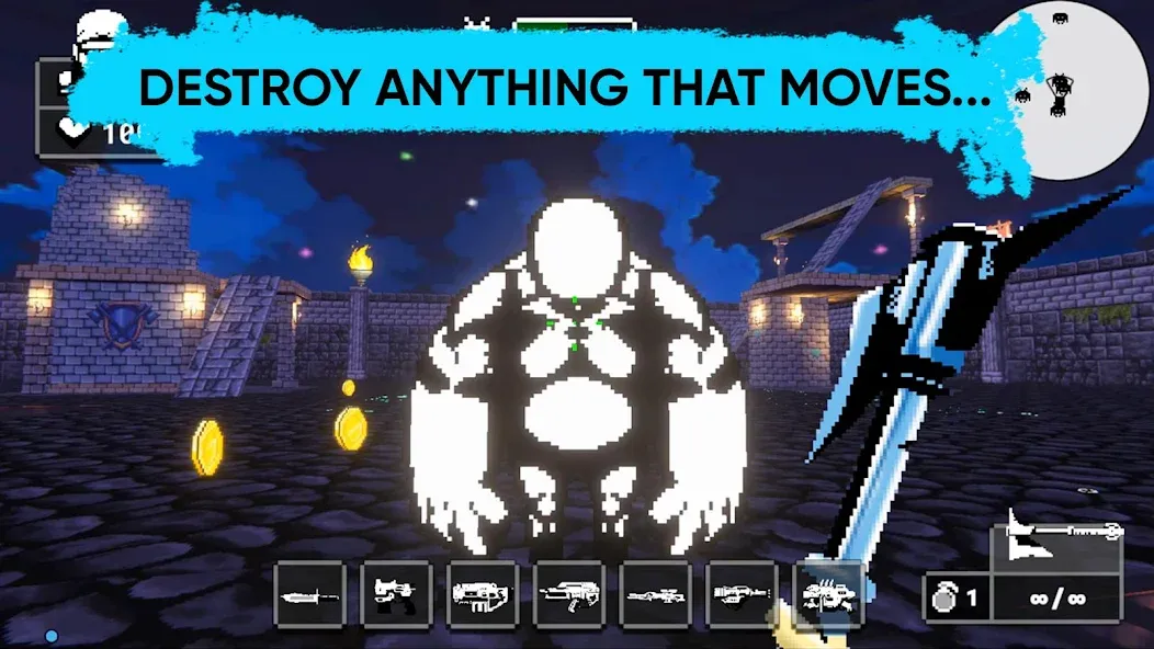 Doomsday pixel shooter 3d (Мод Много денег и патронов) — скриншот 1