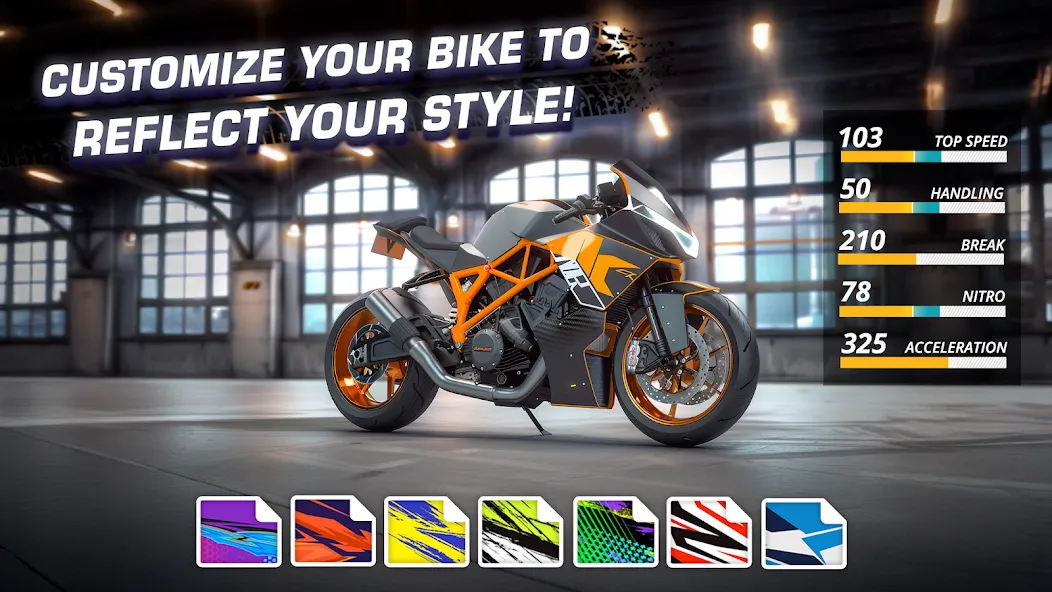 Скачать взлом Motor Bike: Xtreme Races на Андроид — Много денег — скриншот 4