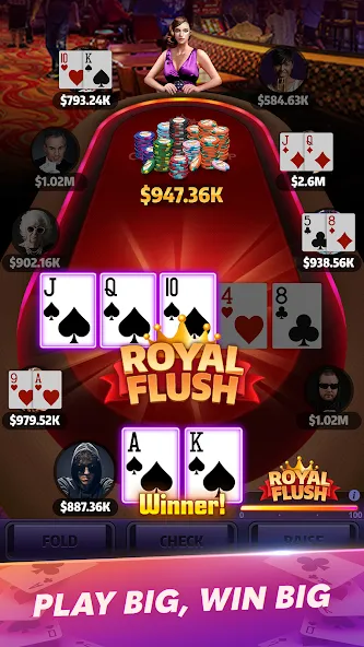 Скачать Mega Hit Poker: Texas Holdem на Андроид — Бесконечные фишки и деньги — скриншот 2
