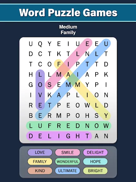 Word Search: Word Find MOD — Много денег на Андроид — скриншот 5