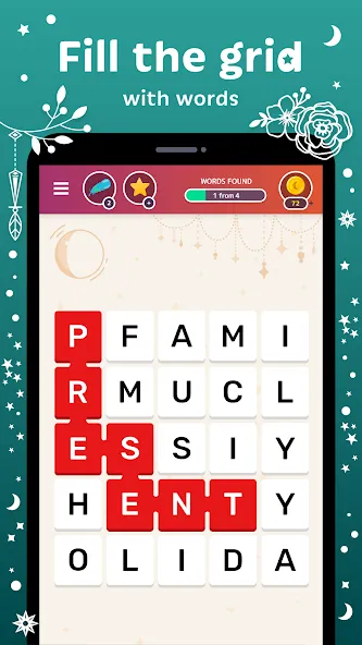 Скачать Word Catcher: Word Search с модом — Много подсказок — скриншот 2