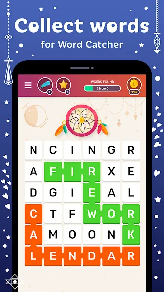 Скачать Word Catcher: Word Search с модом — Много подсказок — скриншот 4