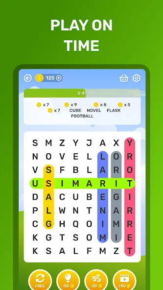 Word Search Puzzle Game на Андроид — Мод Бесконечные подсказки — скриншот 3