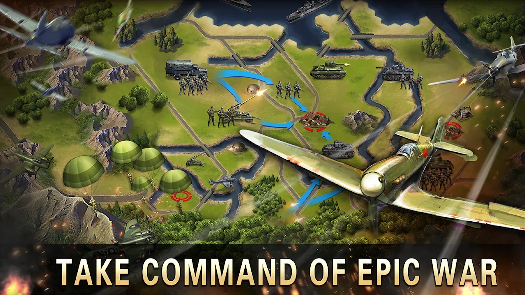 World War 2:WW2 Strategy Games — Взломанная версия (Много денег и золота) — скриншот 5