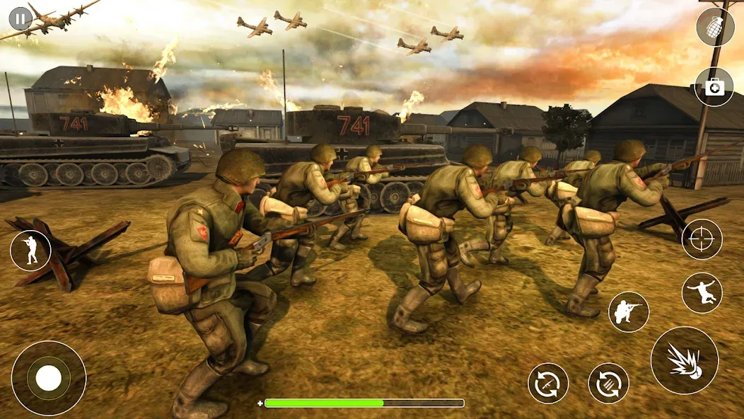 Скачать WW2 Survival Shooter :Gun fire (Мод: Много денег) на Андроид — скриншот 2