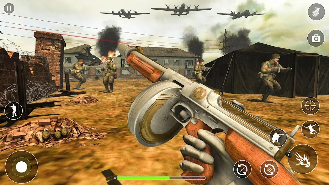 Скачать WW2 Survival Shooter :Gun fire (Мод: Много денег) на Андроид — скриншот 4