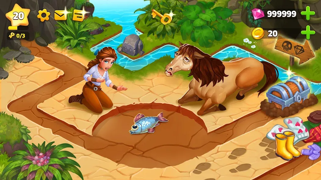 Island Hoppers: Jungle Farm — Взломанная версия (Много денег) — скриншот 1